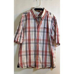 Rocawear Plaid shortsleeve button‎ down (XL) Y2K